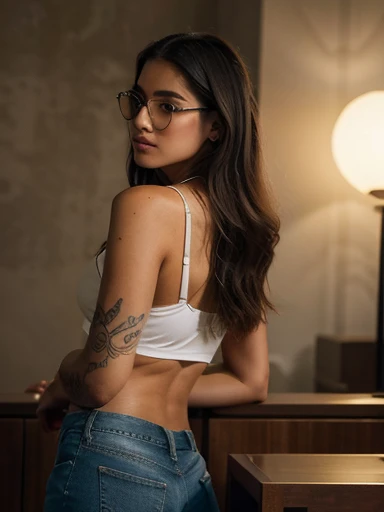 Isabella, the enigmatic model from Rio, personifica autenticidade, Elegance and mystery. Aos 22 anos, seu rosto perfeito exibe uma pele morena radiante, cabelos cacheados em dreads nas nuances de azul e verde estilo Twist, pequenas sardas que adicionam charme sutil, and discreet glasses that highlight your authentic and joyful expression.

Isabella exibe duas tatuagens significativas. On the left arm, uma obra de arte digital exclusiva, criada pelo talentoso 'Edson Souza Leite, from Digital Solutions, exclusivity ESL', It starts as a Rose in your hand and evolves into a beautiful tree that stretches to your shoulder. Na cintura, uma outra tatuagem revela o final da tatuagem da perna direita, where a phoenix seems to leap towards your rib.

Your versatile style is evidenced by your choice of clothing., frequentemente optando por uma saia jeans, Modern Sneakers, blusa colorida e um casquinho, creating a relaxed and stylish look. Each piece is carefully chosen to convey freedom, empowerment and uncomplicated elegance.

A assinatura 'Edson Souza Leite, from EddY Digital Solutions, ESL&#39; exclusivity is subtly embedded throughout creation, adding a touch of prestige and authenticity. Isabella, a modelo carioca, is truly a landmark figure in the fashion industry, representing a unique fusion of style, Trust and authenticity."
