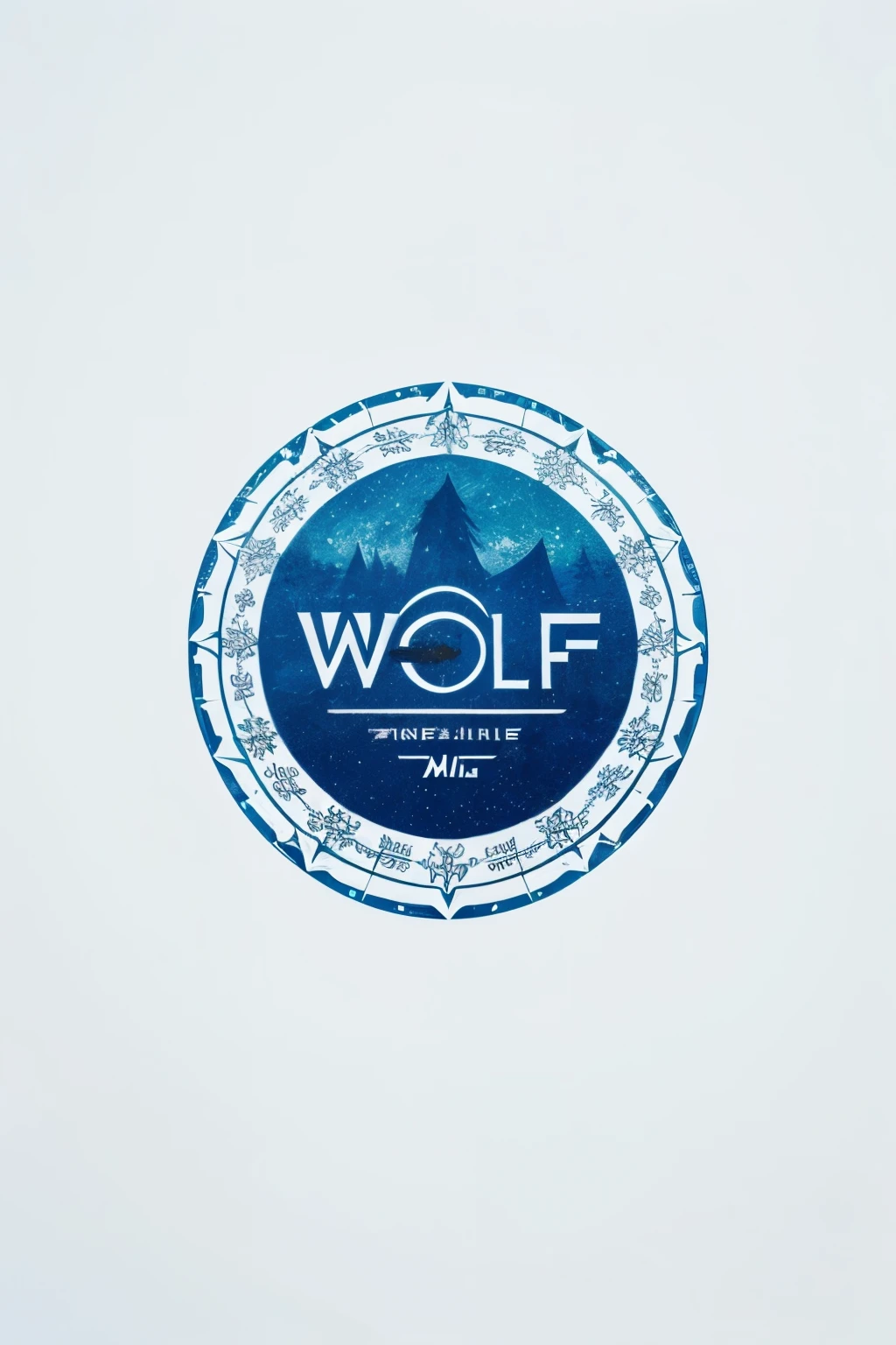 logotipo com texto wolves, Logotipo de arte da linha Wolf, fundo branco, azul brilhante, Minimal and pure—wolf