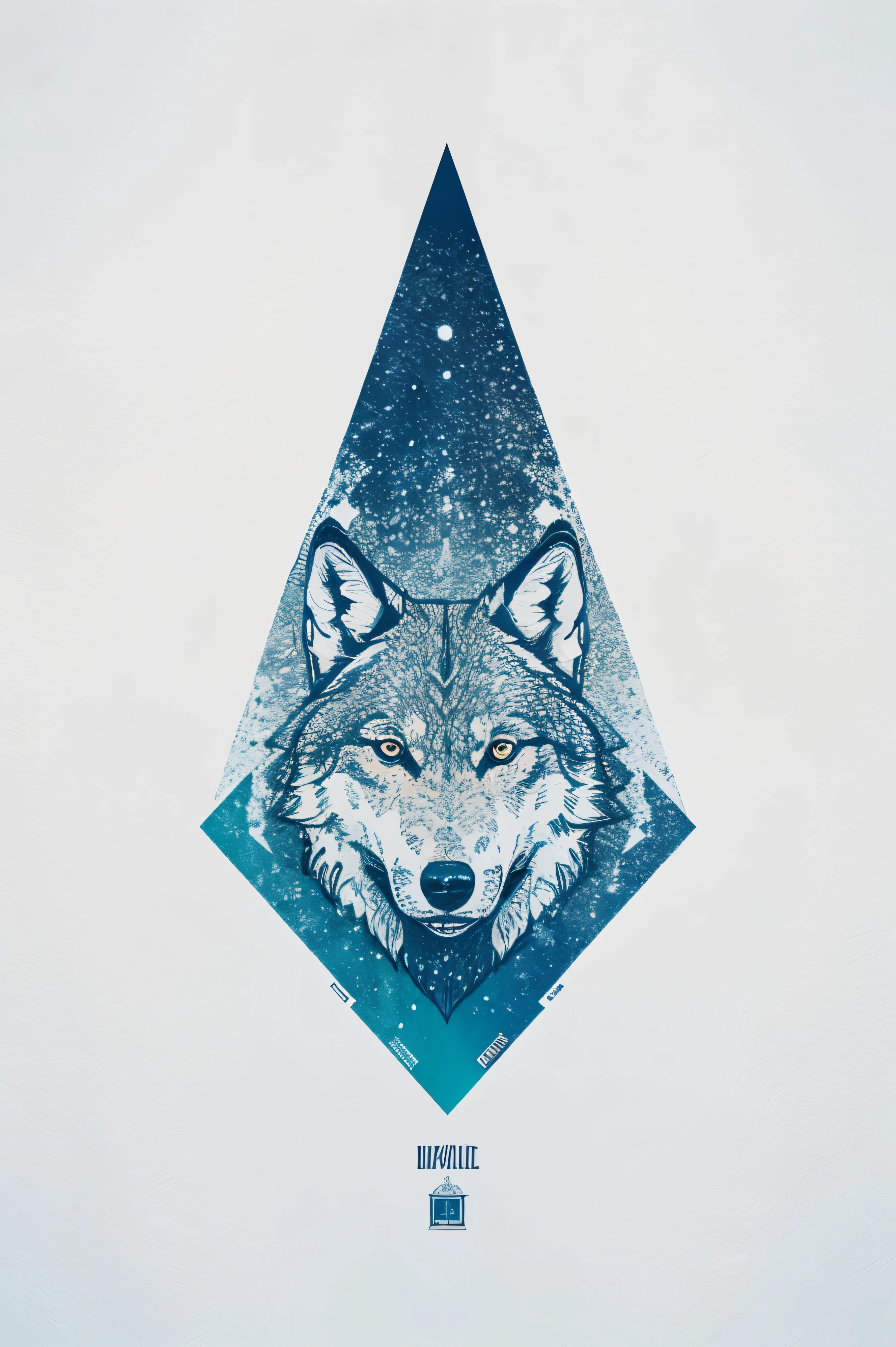 logotipo com texto wolves, Logotipo de arte da linha Wolf, fundo branco, azul brilhante, Minimal and pure—wolf