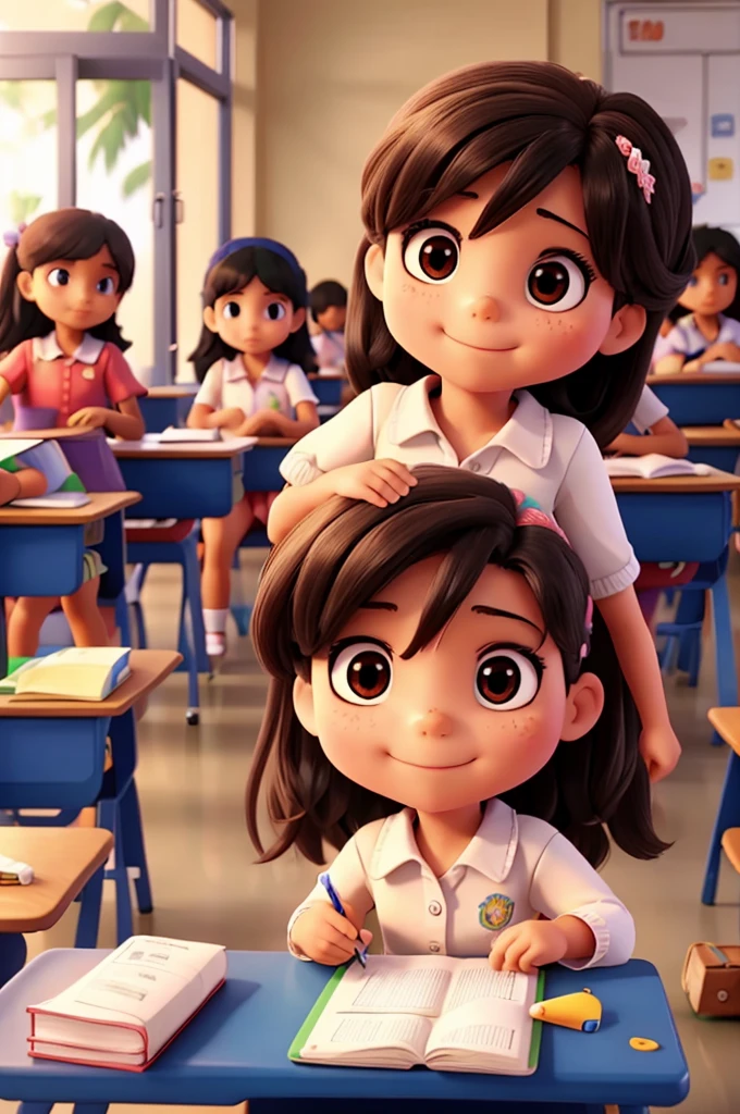 Children in a classroom in Brazil carrying out educational assessment