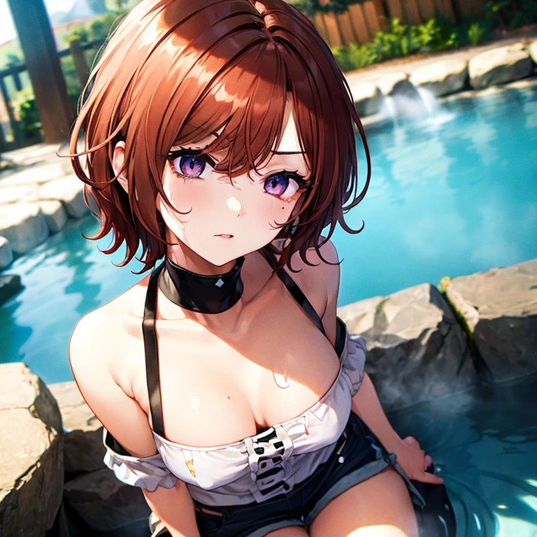 (masterpiece, highest quality, Perfect ???????, Fabric Shading, gleaming skin, Glowing Skin, Detailed skin,) break, 
(One Woman, solo, nel zelpher,
striped scarf, black micro bikini, 
slender body, large and soft breasts, big and soft hip,) BREAK,
(light smile, BREAK), BREAK,
(On all fours :1.3 )BREAK,
(sunlight filtering through the foliage, lake in the forest) BREAK