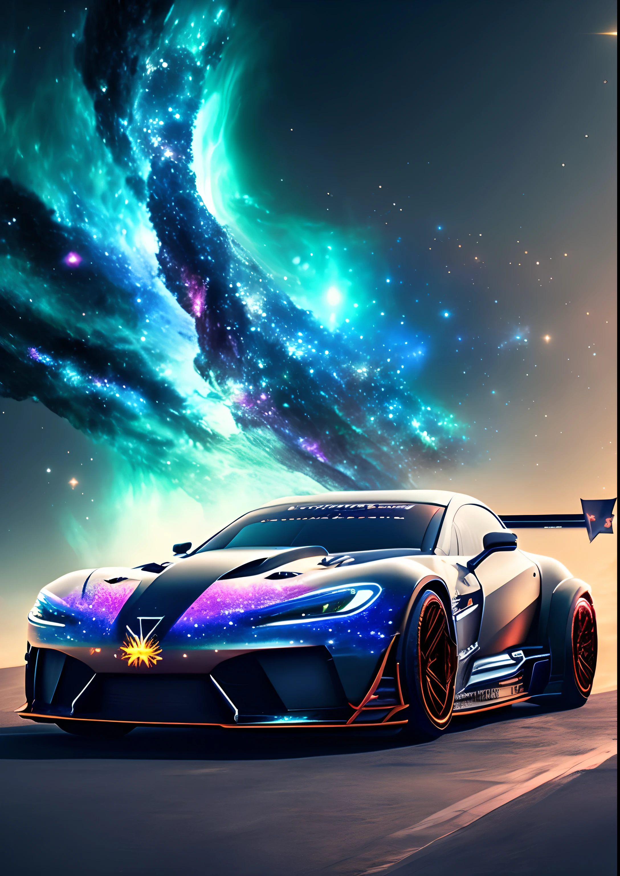 Dream Art, Galaxia, Espacio exterior, Nebulosa, estrella, [ciberpunk] Racing cars from the estrellas. (estrella:1.5),