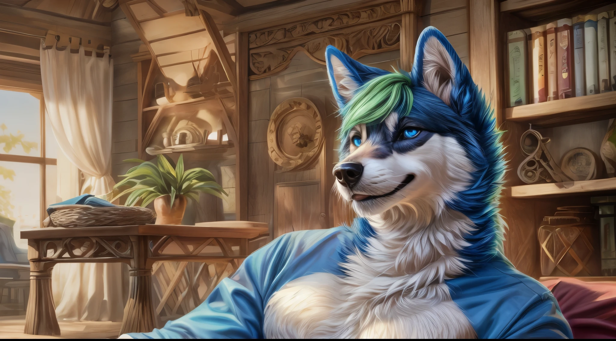 (realistic, photorealistic RAW Photo:1.4), full body image, detailed public park setting, warm lighting, (solo:1.3)
BREAK, facing the viewer, 20 years old, anthro dog husky female with black and white fur, muscular, lean build, long fluffy dog tail, bright blue eyes, small breasts, (short black hair, Monroe bob), blushing, dog snout, dog teeth, fangs, smiling, (realistic fur, hairy fur, wiry hair over body, fur over body, detailed fur texture), (wearing a black t-shirt, wearing blue jeans), large butt, wide hips, paws, claws, pink paw pads