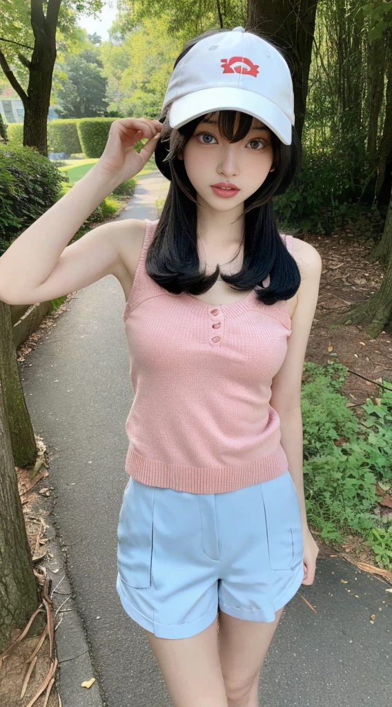((A girl with a very young face)), ((highest quality)), 、, A girl wearing a pink and sky blue shirt, Girl with pink boxing gloves, Shorts, ring、Off-the-shoulder girls、cute、Plump thighs、Big Breasts、ボクシングのringに立つ、Dark Background、Girl illuminated by light、Short-haired woman、Fluttering skirt
