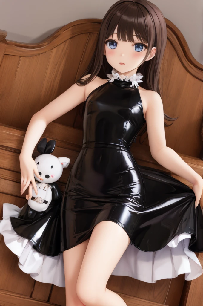 shiny sissy luxury latex dress for doll