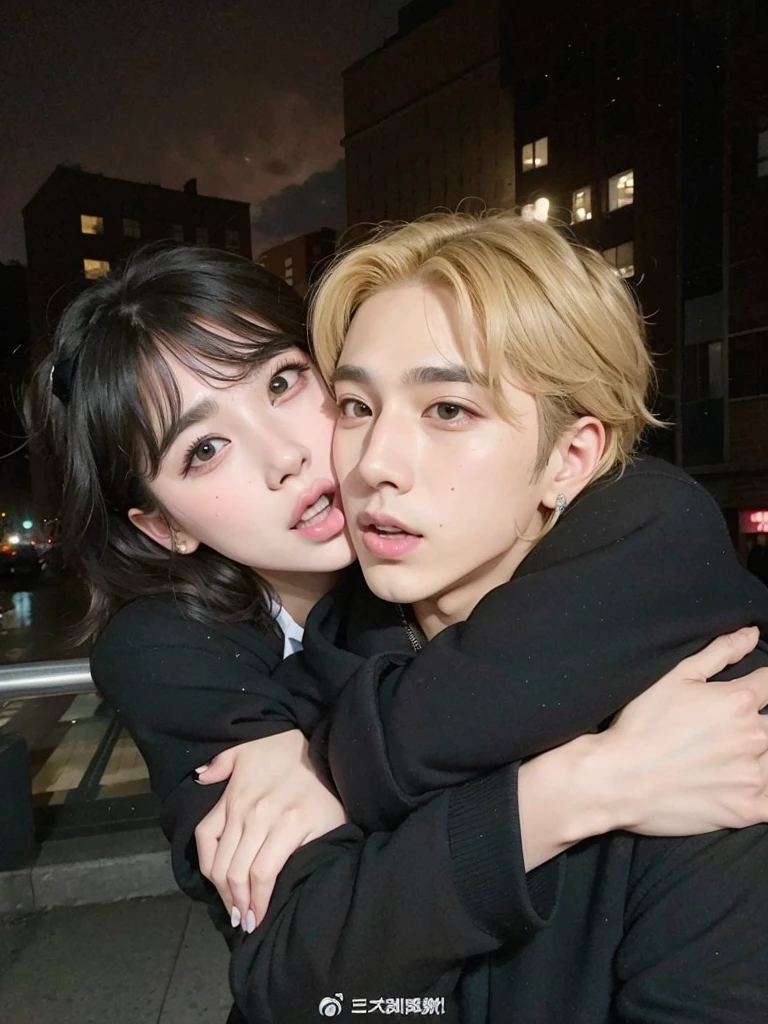 Two young people hugging in front of a building., jungkook, bts, ellos son hermanos, taken in the early 2020s, muchachos guapos, estan cerca el uno del otro, cai xukun, ❤🔥🍄🌪, Yaoi, foto de perfil, nixeu y sakimichan, they are in love, bbwchan