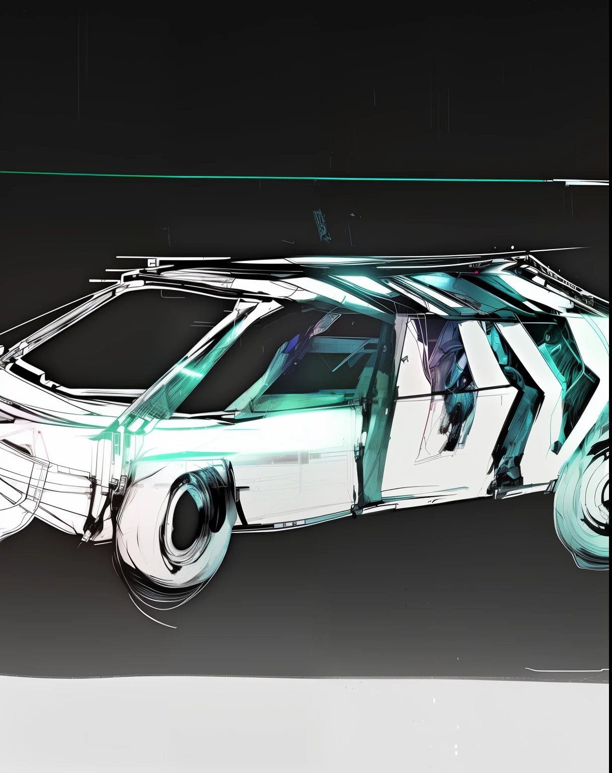 Digital art for cars，由Dieter rams 设计的彩色transparent塑料，high detail，4K, industrial design，White background，studio lighting，Steampunk，inflatable，transparent，futuristic，concept car，cyberpunk，octane rendering，fantasy engine，Surrealism