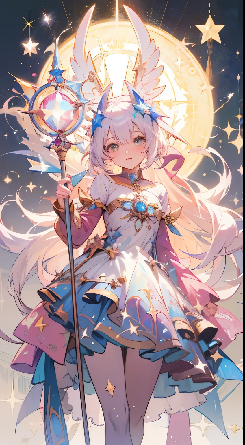 A slight smil、large full breasts、cleavage of the breast、huge tit