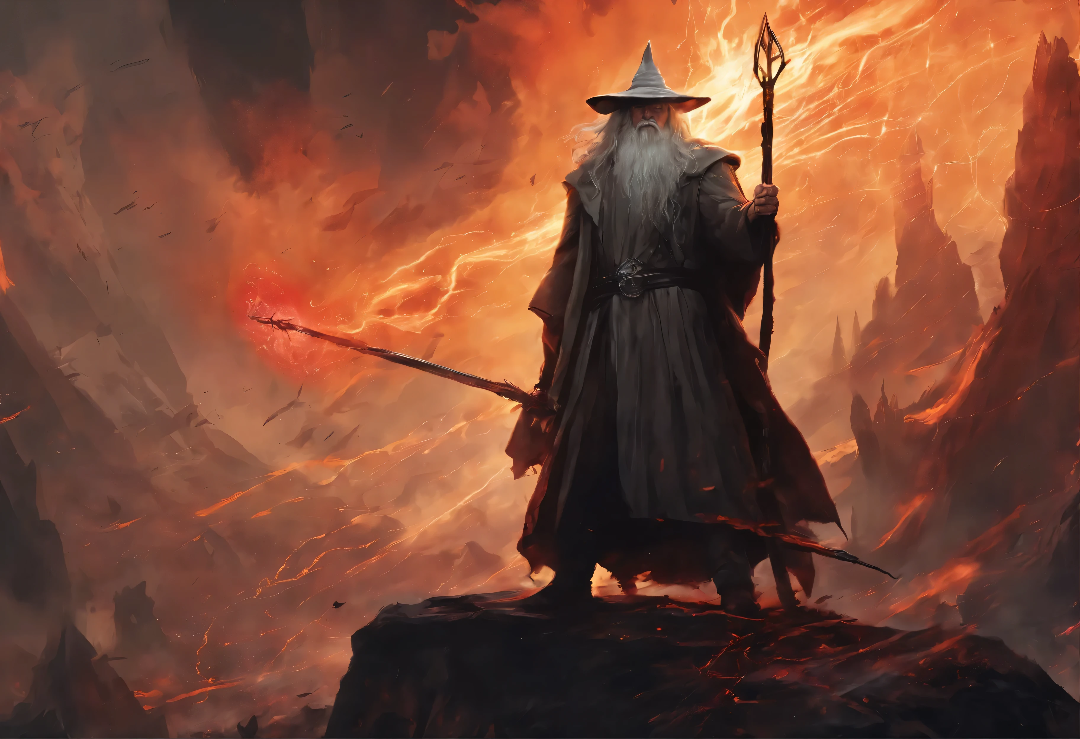 angry gandalf vs devil, lord of the rings