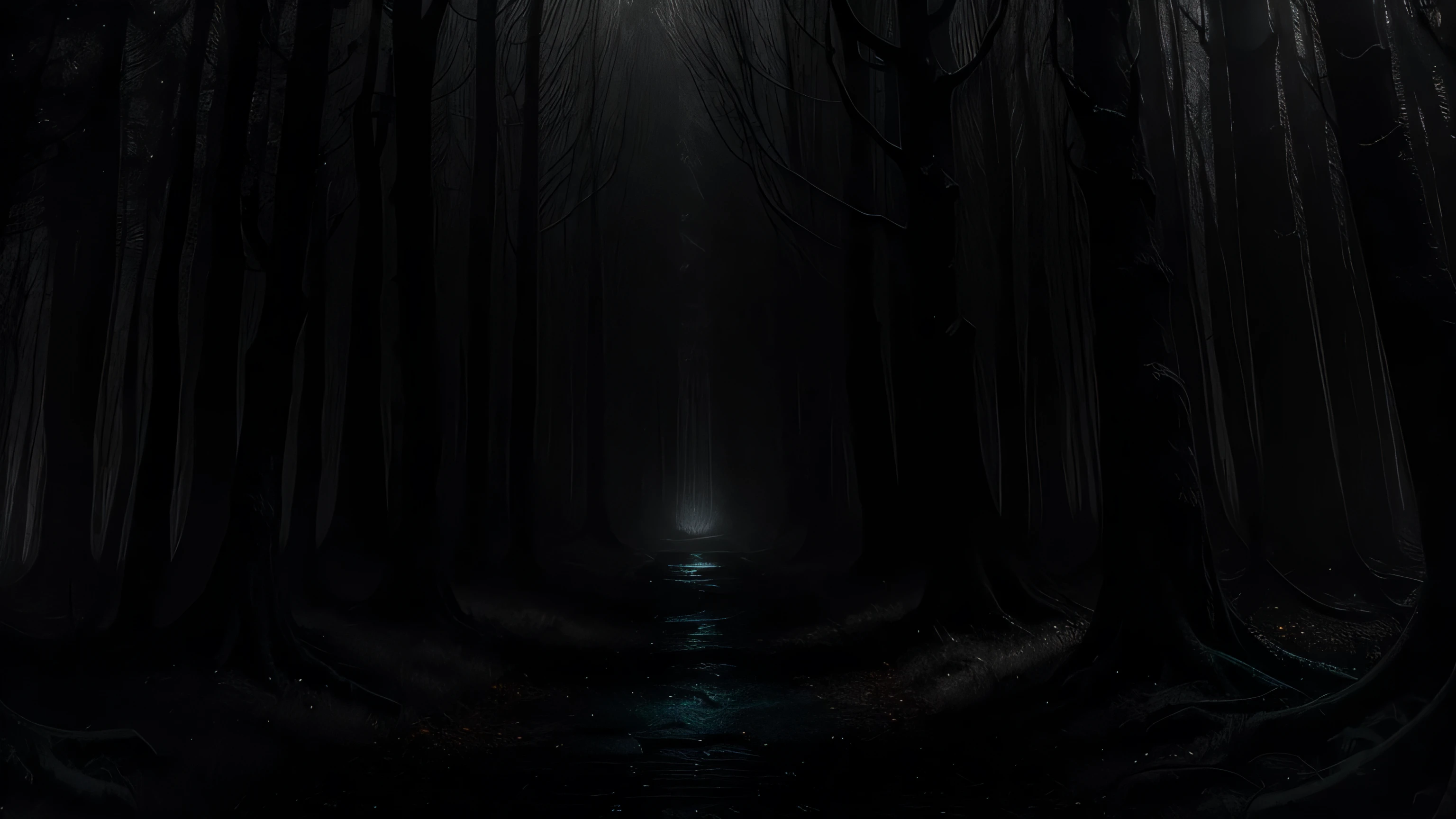 Nas profundezas de uma floresta escura e misteriosa, the spooky atmosphere was accentuated by the ominous shadows cast by the towering trees. Dancing torch flames flickered ominously, illuminating the dense, icy air that seemed to cling to each breath. A cena assustadoramente bela se desenrolou diante de mim, uma obra-prima de encanto sombrio e misterioso. A floresta assombrada estava envolta em um ambiente macabro, the unnerving silence broken only by the unsettling tranquility of the ethereal environment. The frightening ambiance was further accentuated by the enigmatic aura that seemed to emanate from the crooked