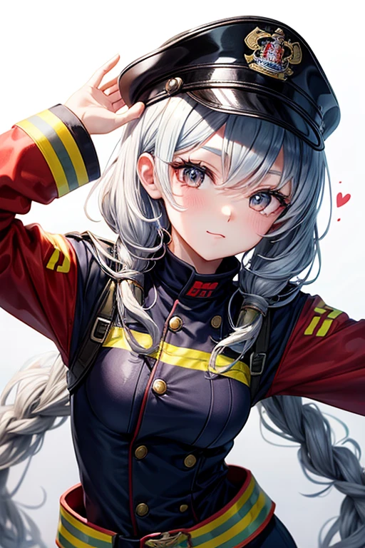 british firefighter、cute、seriously、Lashes long、highest quality、anime style