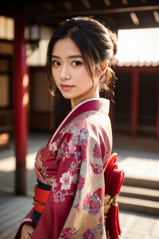 photography realistic, full body, women model, Wear a kimono, front of Asakusa Kannon Temple, Japan, (RAW photo:1.2), (photorealistic:1.4), shot by Sony alpha 7 iv, 30mm lens, f/1.4, ISO 100, (masterpiece:1.2), (intricate detailed), (best quality:1.2), (professional photography), (realistic:1.5), (soft light:1.3), (defuse lighting:0.7), (ambient lighting:0.6), (rim lighting,:1.2), fine textures, (depth of field:1.2), (bokeh:1.2), (face focus:1.5), film overlay, film grain,