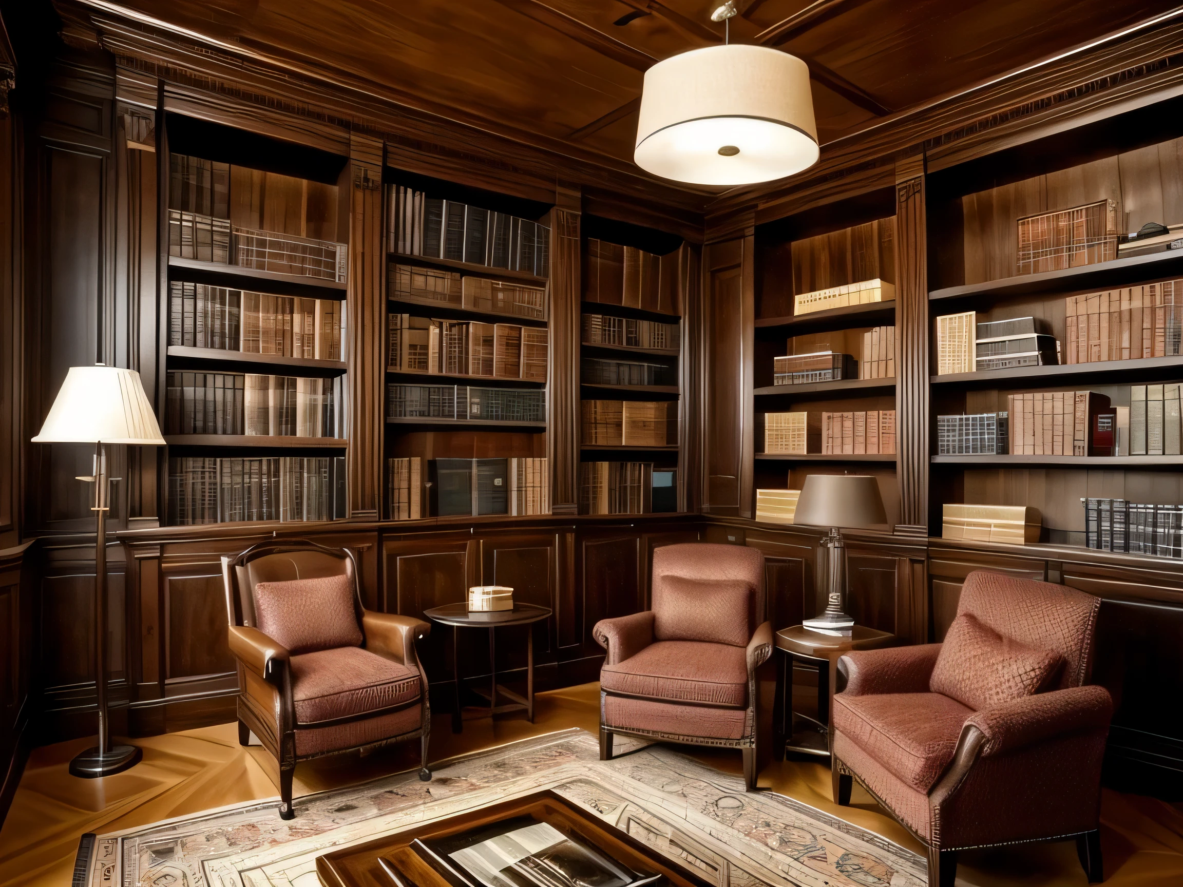 armchair in a room with a bookcase and a lamp, lugar aconchegante, ambiente aconchegante, biblioteca sombria, fundo de casa aconchegante, ambiente aconchegante, cozy atmospheric, fundo da sala pessoal, atmosfera acolhedora, papel de parede aconchegante, warmly lit posh study, biblioteca empoeirada, fundo aconchegante da sala de estar, atmosfera acolhedora, ambiente aconchegante, pleasant atmosfera acolhedora