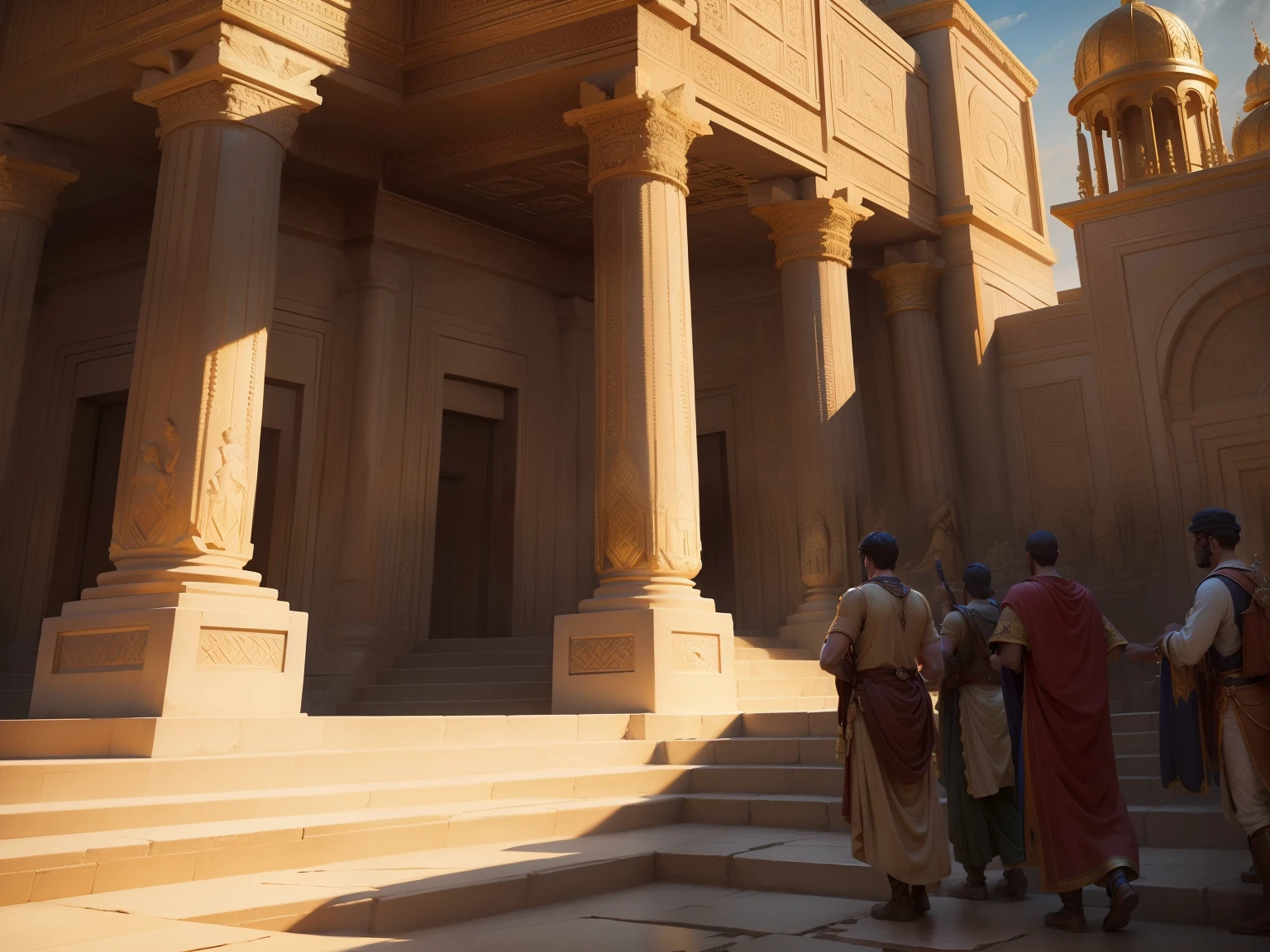 Ancient Babylon, many miners, (Masterpiece, Best Quality, Highres:1.4), Detailed, Intricate Details, 4K ,((sfw)),