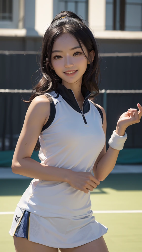 masterpiece, 1girl in, 独奏, Luminous Eyes, White sneakers, Tennis Wear, White mini skirt, white panties, white knee-socks, masterpiece, top-quality, realisitic, ultra-detailliert, blue-sky, tennis coat, (extremely delicate and beautiful work), ((masuter piece)), (Best Quality), glamor body, One lady, 20yr old, (Wearing a tennis uniform:1.5), (Taut), (Sexually aroused face:1.4), ( Shoulder cut hair,(Fair skin:1.2), Bright lighting, Natural lighting, Realistic lighting, Lovely lips、delicated face、(realisitic、Photo_Realistic:1.4)、((top-quality、masterpiece:1.3))、20yr old、((Brown hair))、((a shower、White turbid water))、((the pose))、((Functional))、((soaked breasts))、(((soaked body)))、(((Drenched pubic hair)))、Smile full of happiness、Poses that fascinate a man、seducing smile、Upper body naked、(((During sex)))、(((SEX)))、(((Expression in a state of excitement)))、(((Lacking)))、short-hair、toppless、((((During sex))))