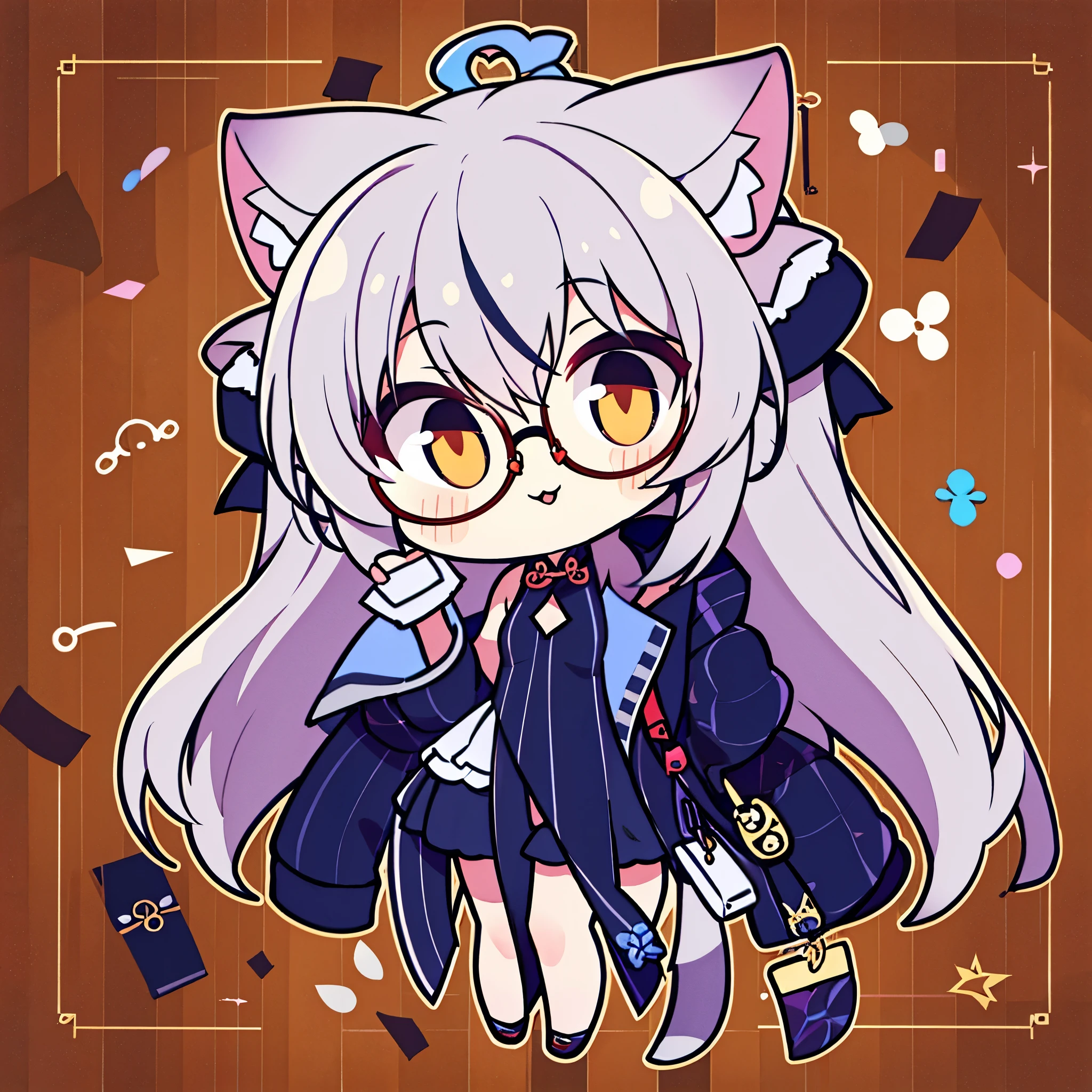 furry, glasses, chibi