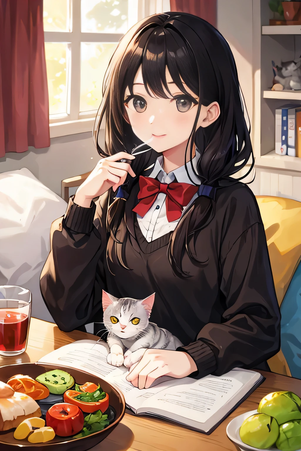 highest quality、High resolution、Cat、cute