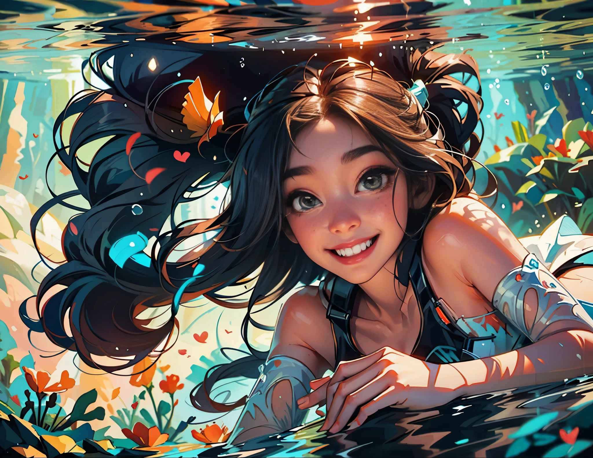 underwater beauty, warm smile, brings joy to our hearts