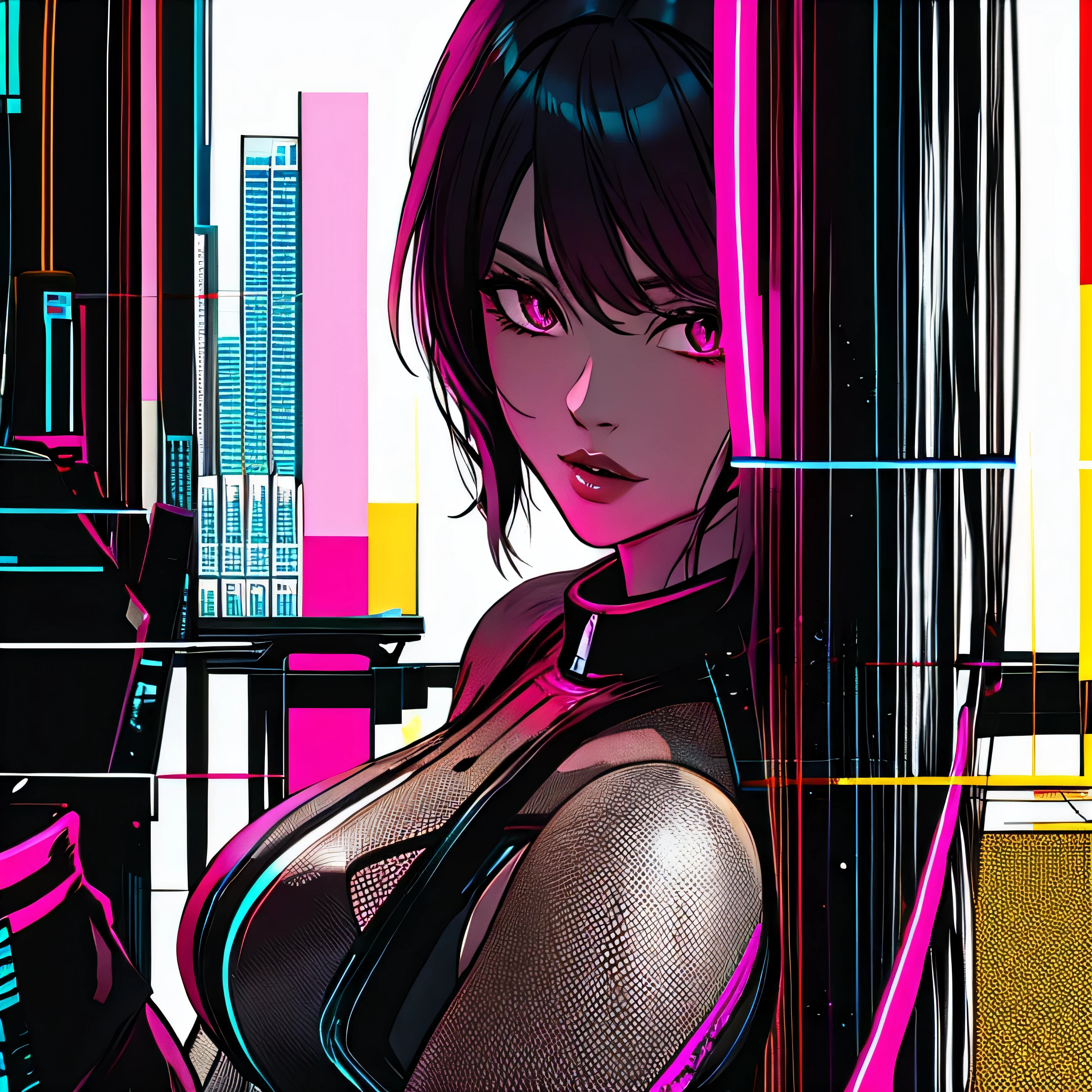 make a phonk album cover portrait of a sexy cyberpunk girl 