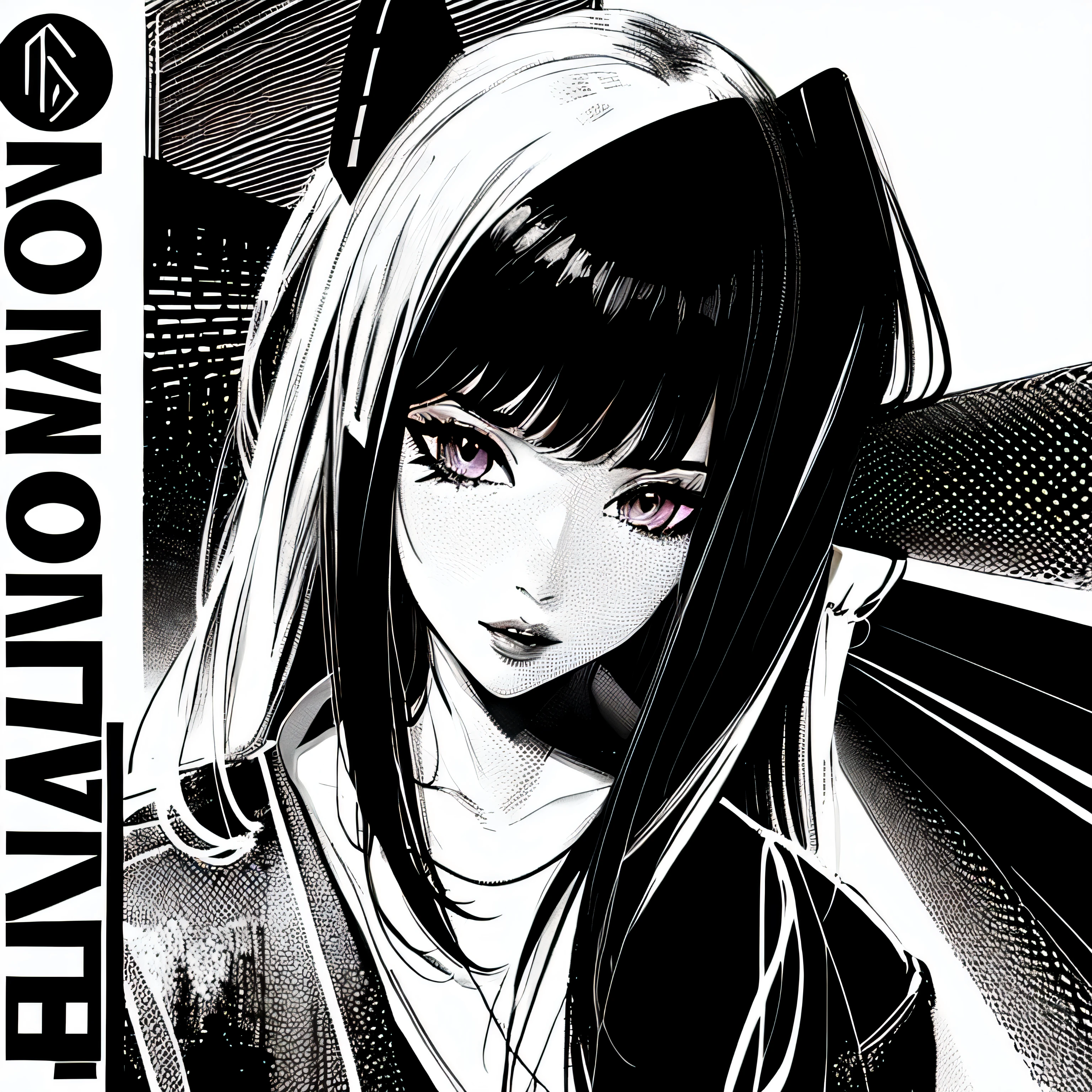 make a phonk album cover portrait of a sexy cyberpunk girl with only black and white colors