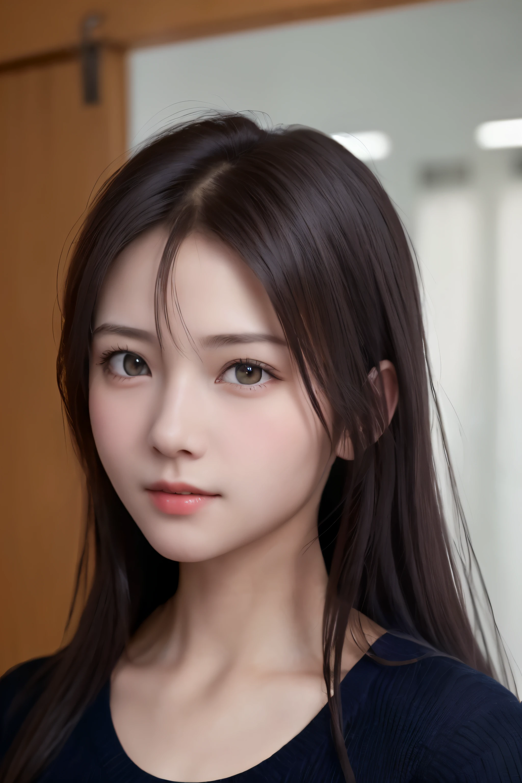 (8ก, realistic, Highest quality RAW: 1.3), (1 girl came in), very beautiful, (realistic face), a little