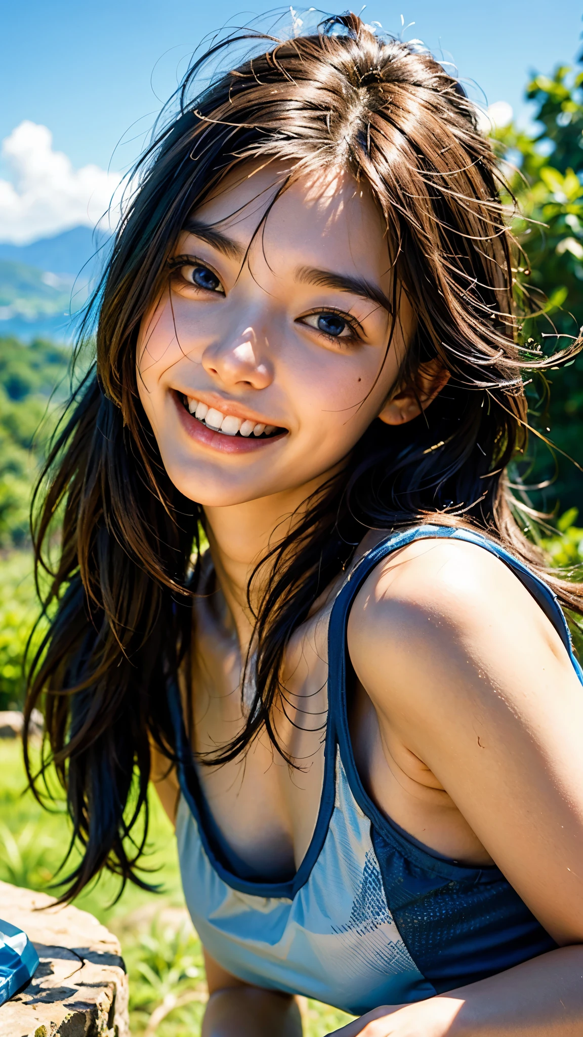 ((((Nude)))),(((nipples))),Ultra-high resolution,big eyes,Japanese,(a girl),(1 girl),pretty,grin