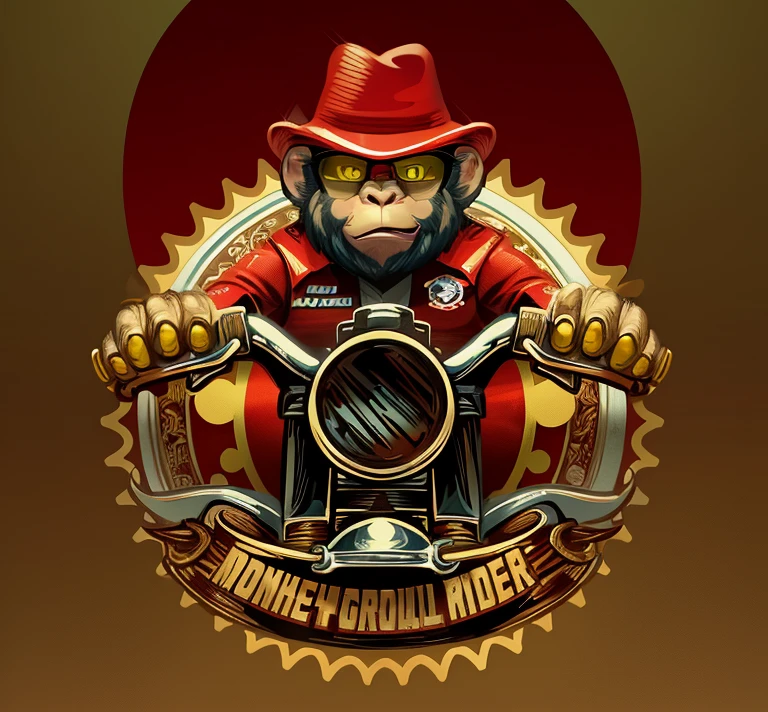 Monkey, solo, wearing a red cap and goggles, driving a vintage motorcycle with a banana as a sidecar, adventurous scene, jungle backdrop, sun setting behind the trees, playful and mischievous expression, long tail waving in the wind, monkey-like features accentuated, bright colors, dynamic lighting, high resolution, sharp focus, distinct facial features, comic book style.
Monkey riding a motorbike under the moonlight, (Monkey Motorcycle Rider: A Nighttime Adventure), (Moonlit Monkey Motorcycle Adventure),
(With a monkey confidently sitting on the motorbike and holding the handlebars),
(