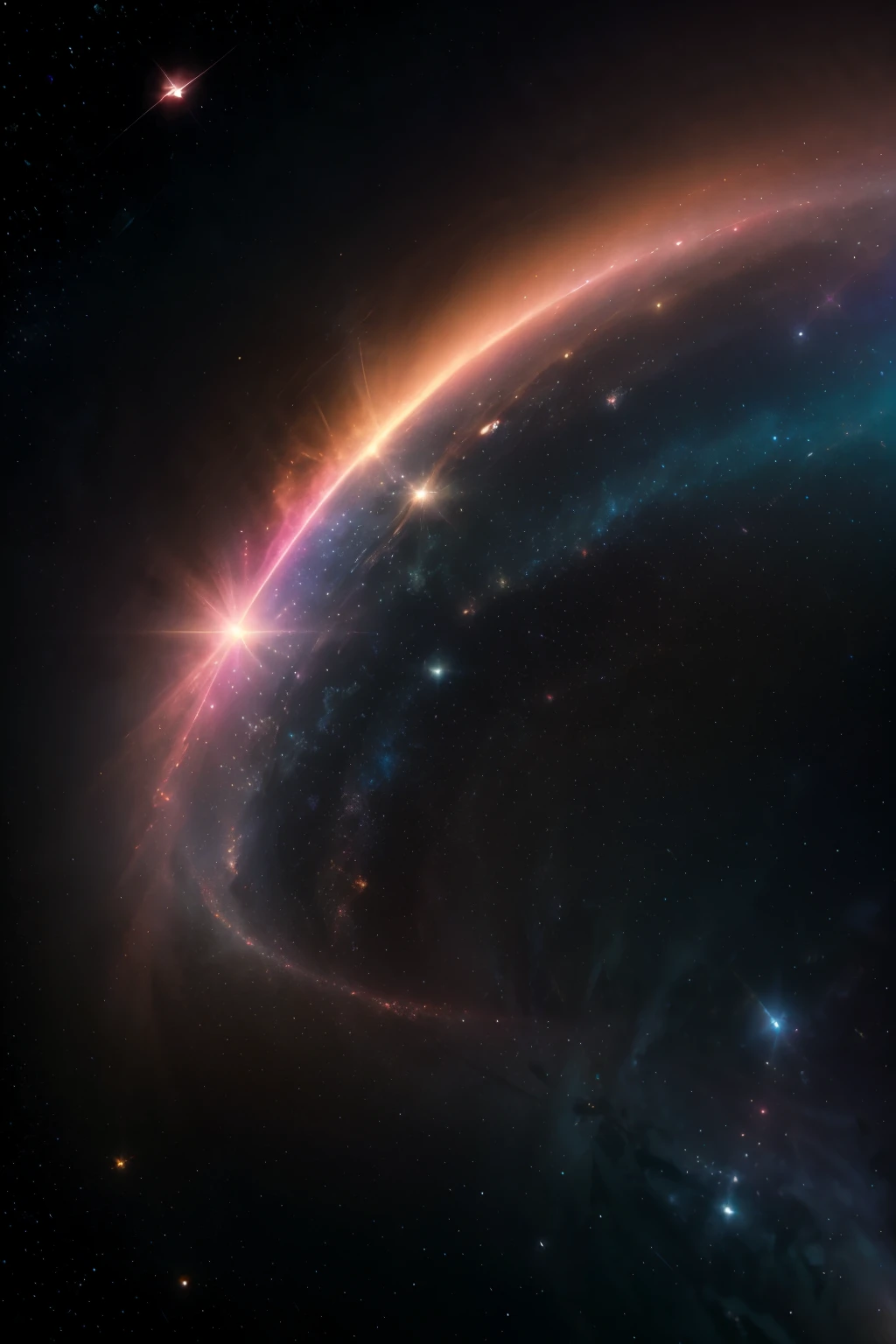 colorful lights in the dark, space fractal gradient, beautiful dithering gradient, made entirely of gradients, galactic light colors, generative art nebula, soft blur and glow, gradient and soft light, beautiful gradient, Faint volumetric god rays, light simulation, cool smooth space colors, in volumetric soft glowing fog, light waves, beautiful, brilliant