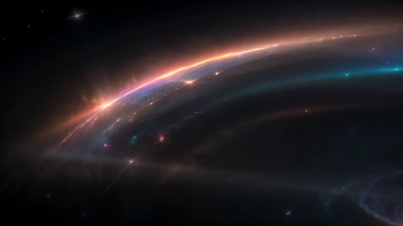 colorful lights in the dark, space fractal gradient, beautiful dithering gradient, made entirely of gradients, galactic light colors, generative art nebula, soft blur and glow, gradient and soft light, beautiful gradient, Faint volumetric god rays, light simulation, cool smooth space colors, in volumetric soft glowing fog, light waves, beautiful, brilliant