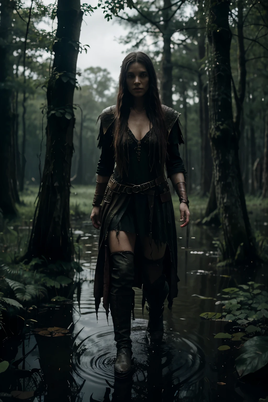 druid, Set in the dnd universe, born in a bad swamp, Dark theme