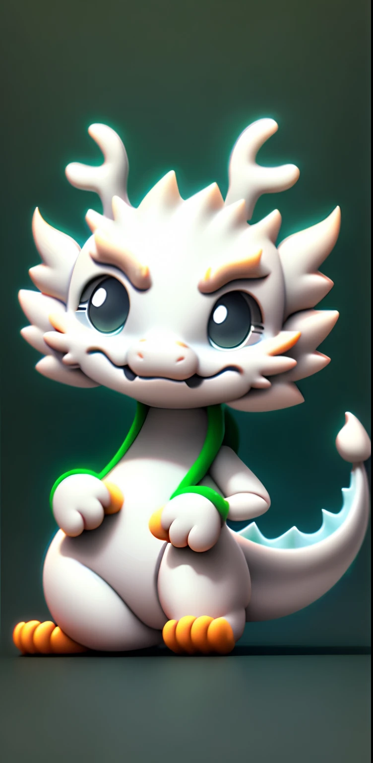 Transition natural colorless block color uniform clean Morandi color matching soft color cute character clay material blind box figure style 3d modeling c4d rendering ultra clear rendering one-stop IP image dragon cartoon animation