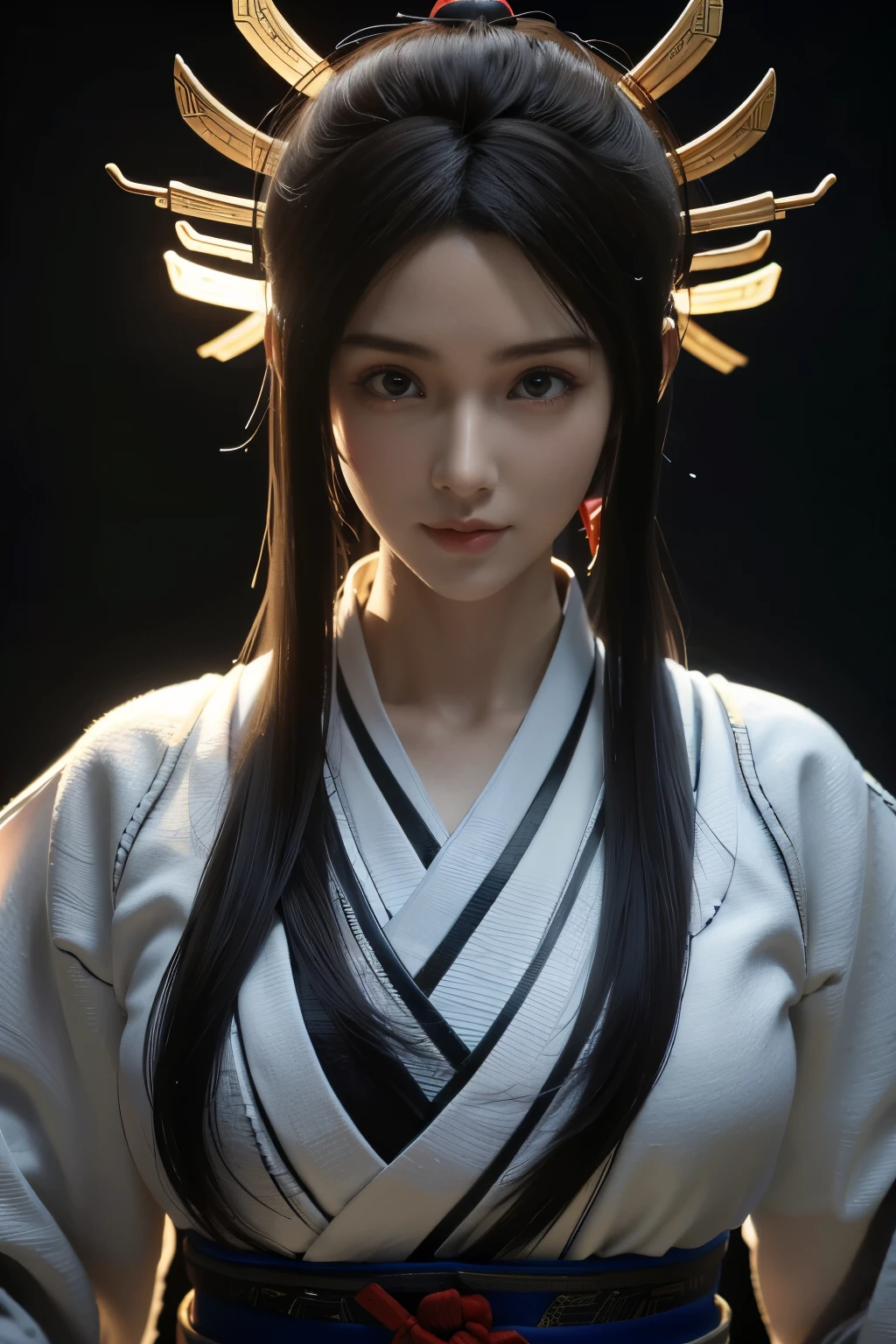 Game art，The best picture quality，Highest resolution，8K，(A bust photograph)，(Portrait)，(Head close-up)，(Rule of thirds)，Unreal Engine 5 rendering works， (The Girl of the Future)，(Female Warrior)， 
25岁少女，(The generals of ancient China)，An eye rich in detail，(Big breasts)，优雅高贵，冷漠，勇敢的，
(Wearing ancient Chinese cloth，Chinese Hanfu，Costumes of the Tang Dynasty，Costumes are rich in detail，Simple shades)，中国人物，奇幻风格，
拍照姿势，野外背景，Movie lights，Ray tracing，Game CG，((3D Unreal Engine))，oc渲染反射纹