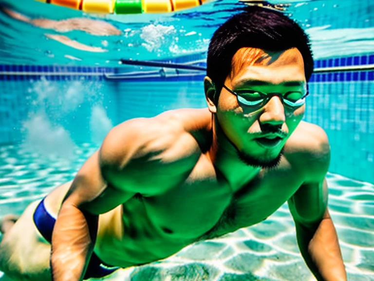 Full body image of a Japanese man、male student、male swimming club member、male lifesaver、Shaved Head Man、Dark-skinned man、muscular man、man sinking in the bathtub、man sinking in the pool、man sunk to the bottom of water、A man wearing a skin-tight black speedo swimsuit、A man wearing a silicone cap、A young man sinking with his eyes open、Young man sinking with his mouth open、Man Looking Up At The Sky、A man with a surprised expression、strangled man、man being suffocated、Full body image of a man submerged in water、A man participating in a swimming competition、competitive swimming man、swimming school men、male swimming instructor、one man、male player、A man wearing nothing on his upper body、man pretending to be murdered、male actor playing a corpse、The man who plays the role of a water corpse、Suspense drama、mystery drama、underwater camera、A young man opens his eyes and plays the role of a corpse.