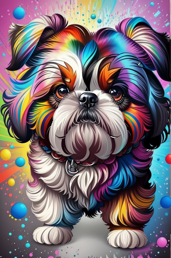 (Dog shih-tzu), Eduardo Kobra acolchoamento ,multidimensional geometric wall PORTRAIT, arte, Chibi,
Yang016K, lindo, Colouring,
Primary works, qualidade superior, melhor qualidade, Arte Oficial, Beautiful and Aesthetic,