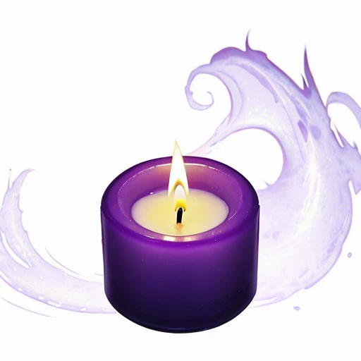 Purple Candle - When light the candle casts a darkness spell for 1d4 rounds, MagicItem_v1, (white background), fullshot