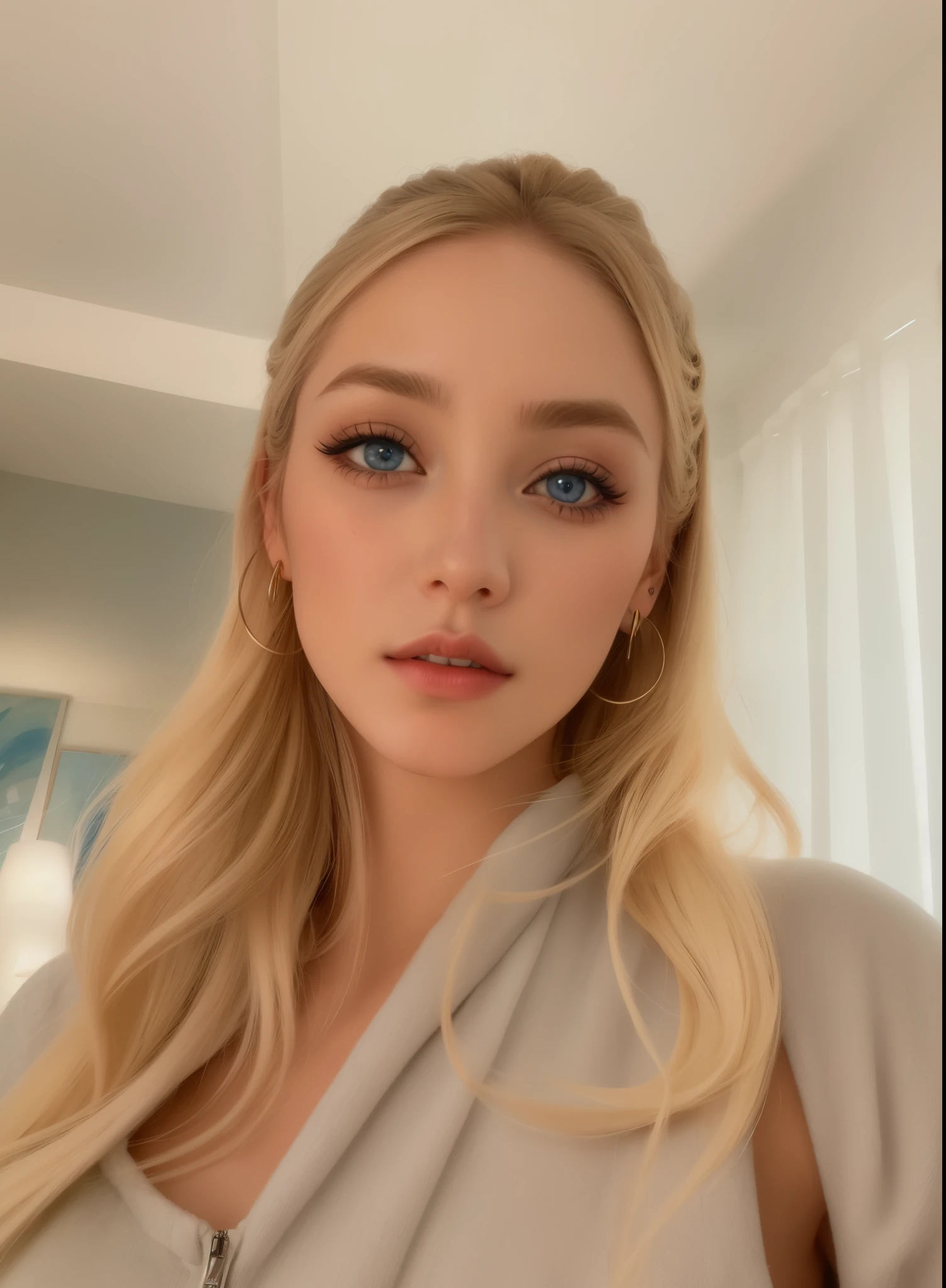 1、Mujer rubia de ojos azules posando para una selfie, vistiendo una sudadera con capucha gris. Destaca por su cabello largo y rubio, as well as his big eyes. inspired by Károly Lotz, presenta un maquillaje profesional.
2、Jodie Bateman destaca por su impecable cara detallada, resaltando su cabello rubio y sus ojos azules.
3、Ellie Victoria Gale muestra una cara sexy con un maquillaje completo.