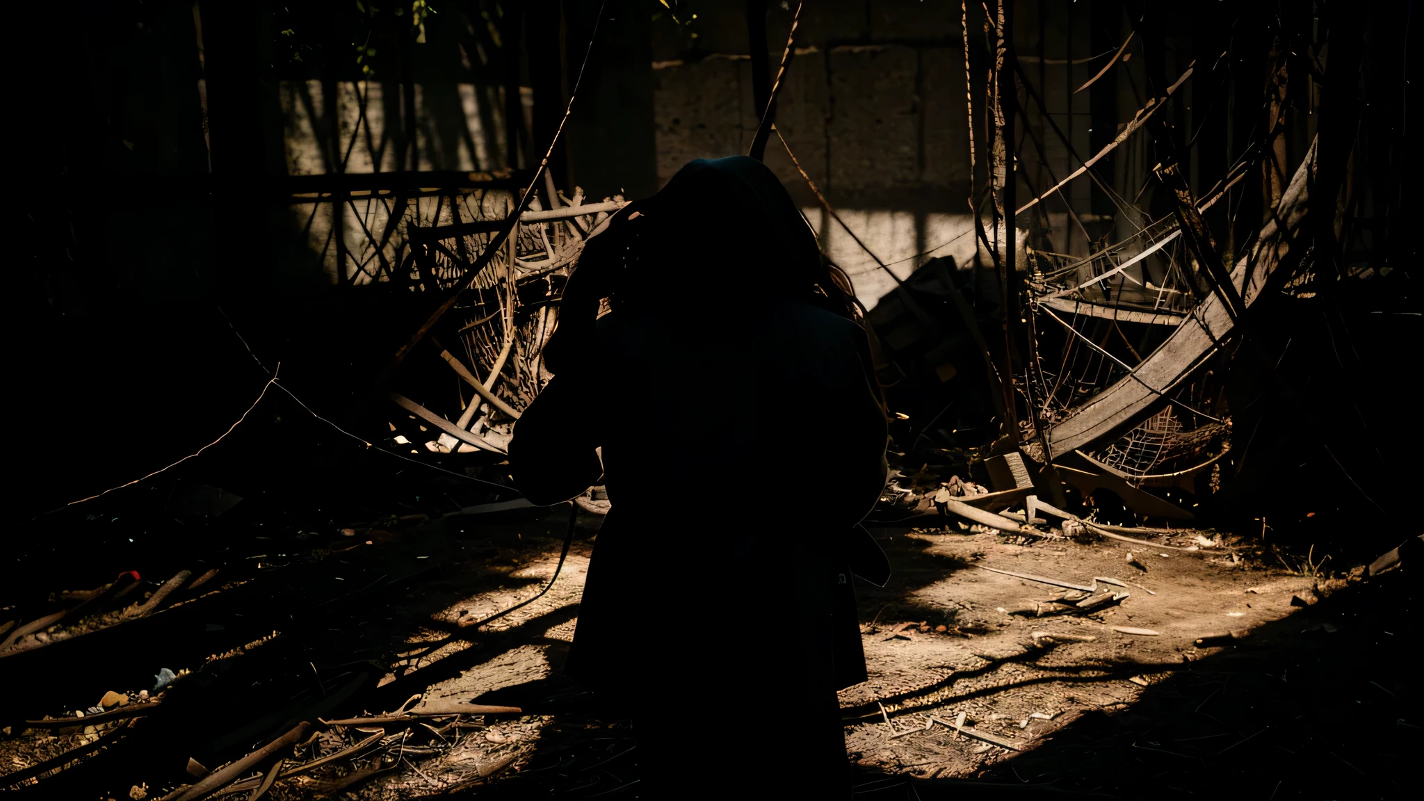 Dark and tangled shadows symbolize the struggles