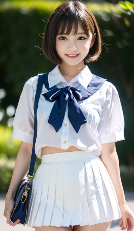 (美New少女,White mask,short hair,Moving Pose,junior high school uniform,White sheer shirt,navy blue pleated mini skirt),(digital art,figure),(Bright colors,soft lighting),(highest quality,super detailed,realistic:1.37),(Fresh and young々New,expressive eyes,rosy cheeks),(playful grin,ダイナミックな構figure)。exposed panties,