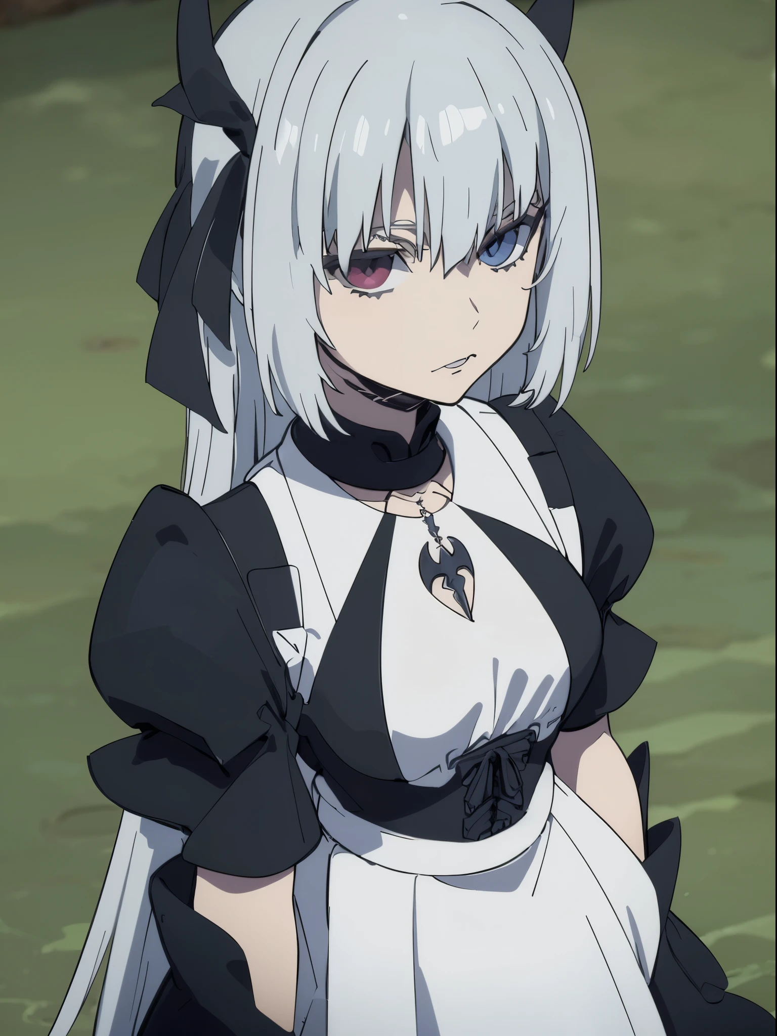 Elder sister,mature women.,Goth Maiden,((Gothic style)),((Flat Chest)),((Chest Armor)),Upper Body Armor,Knight's armor,Long white hair,(White hair),(White hair)