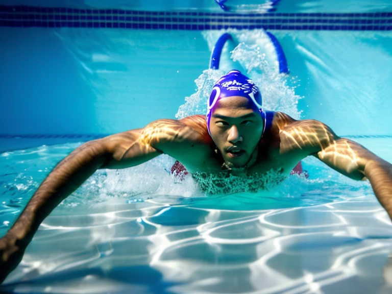 Full body image of a Japanese man、male student、male swimming club member、male lifesaver、Shaved Head Man、Dark-skinned man、muscular man、man sinking in the bathtub、man sinking at the bottom of the pool、man sunk to the bottom of water、A man wearing a skin-tight black speedo swimsuit、A man wearing a silicone cap、A young man sinking with his eyes open、Young man sinking with his mouth open、Man Looking Up At The Sky、A man with a surprised expression、A man with a sad expression、strangled man、man being suffocated、Full body image of a man submerged in water、A man participating in a swimming competition、competitive swimming man、swimming school men、male swimming instructor、one man、male player、A man wearing nothing on his upper body、man pretending to be murdered、male actor playing a corpse、The man who plays the role of a water corpse、Suspense drama、mystery drama、Underwater perspective、perspective from below、A young man opens his eyes and plays the role of a corpse.