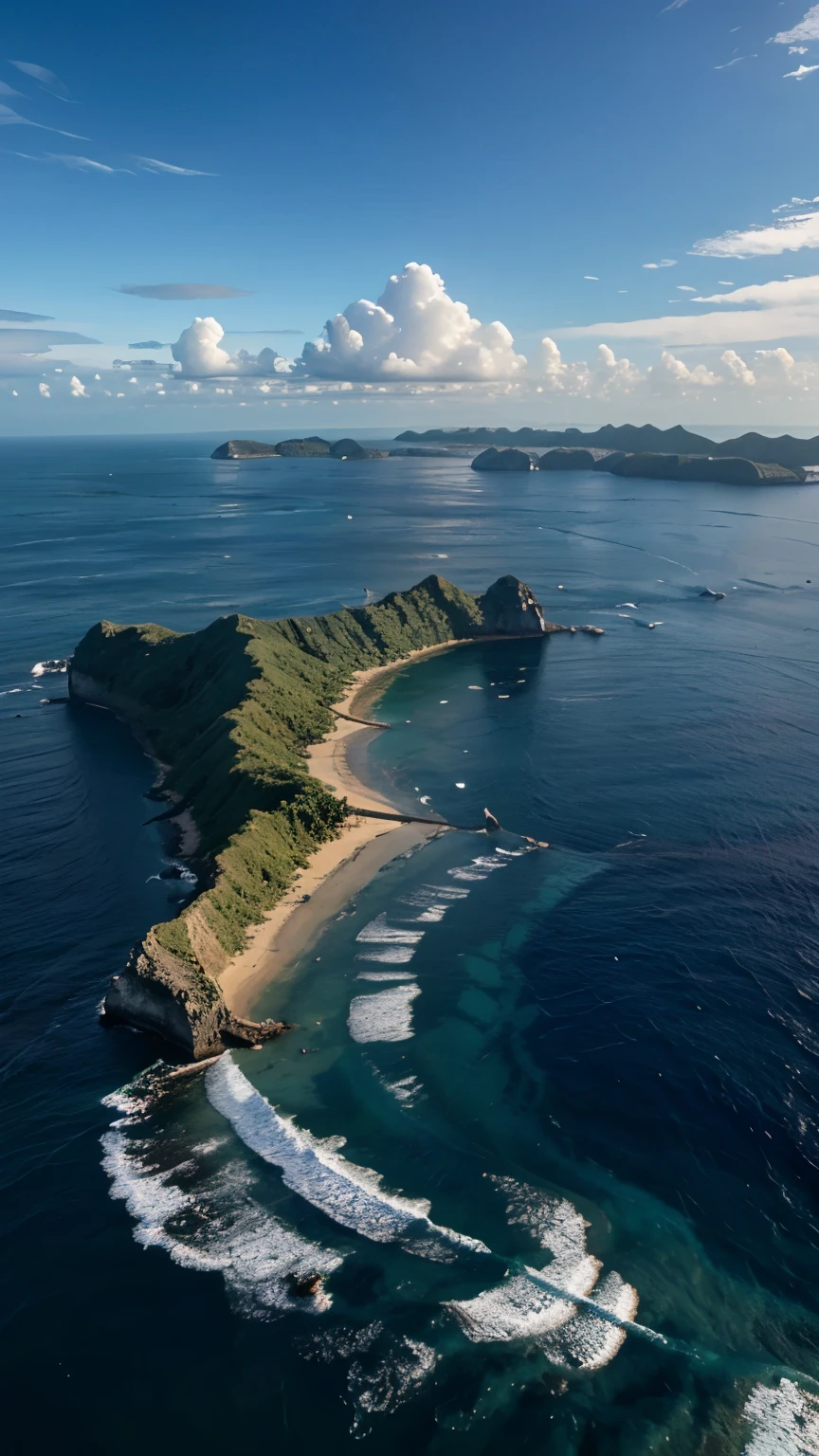 Indonesian maritime sea boundaries, view of the Indonesian maritime sea, realistic, landscape 