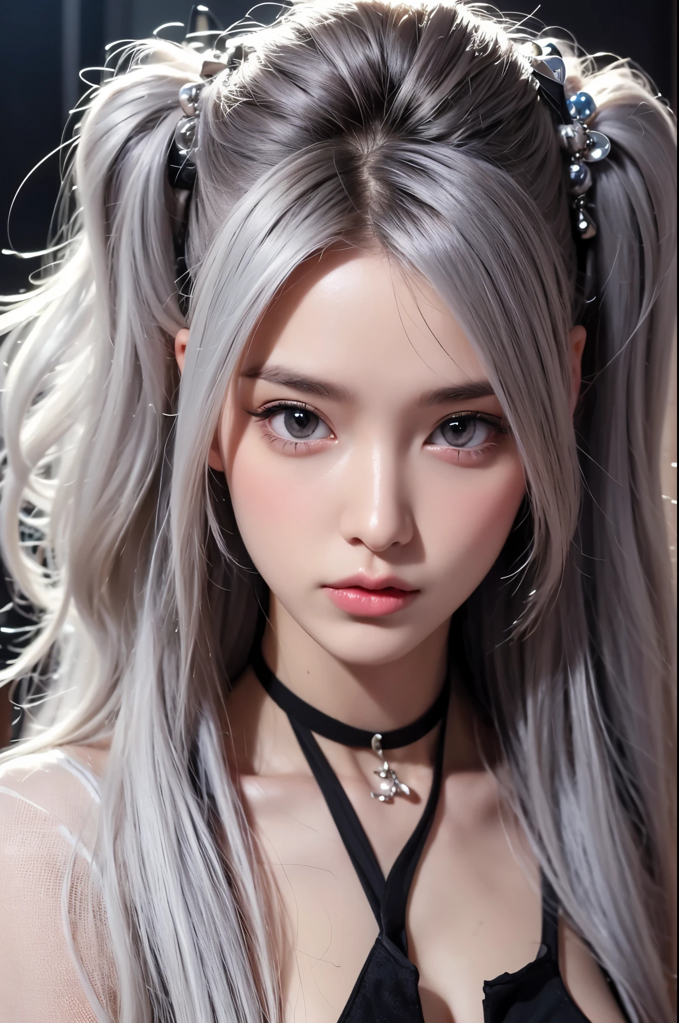 Create for me a black character with white hair  