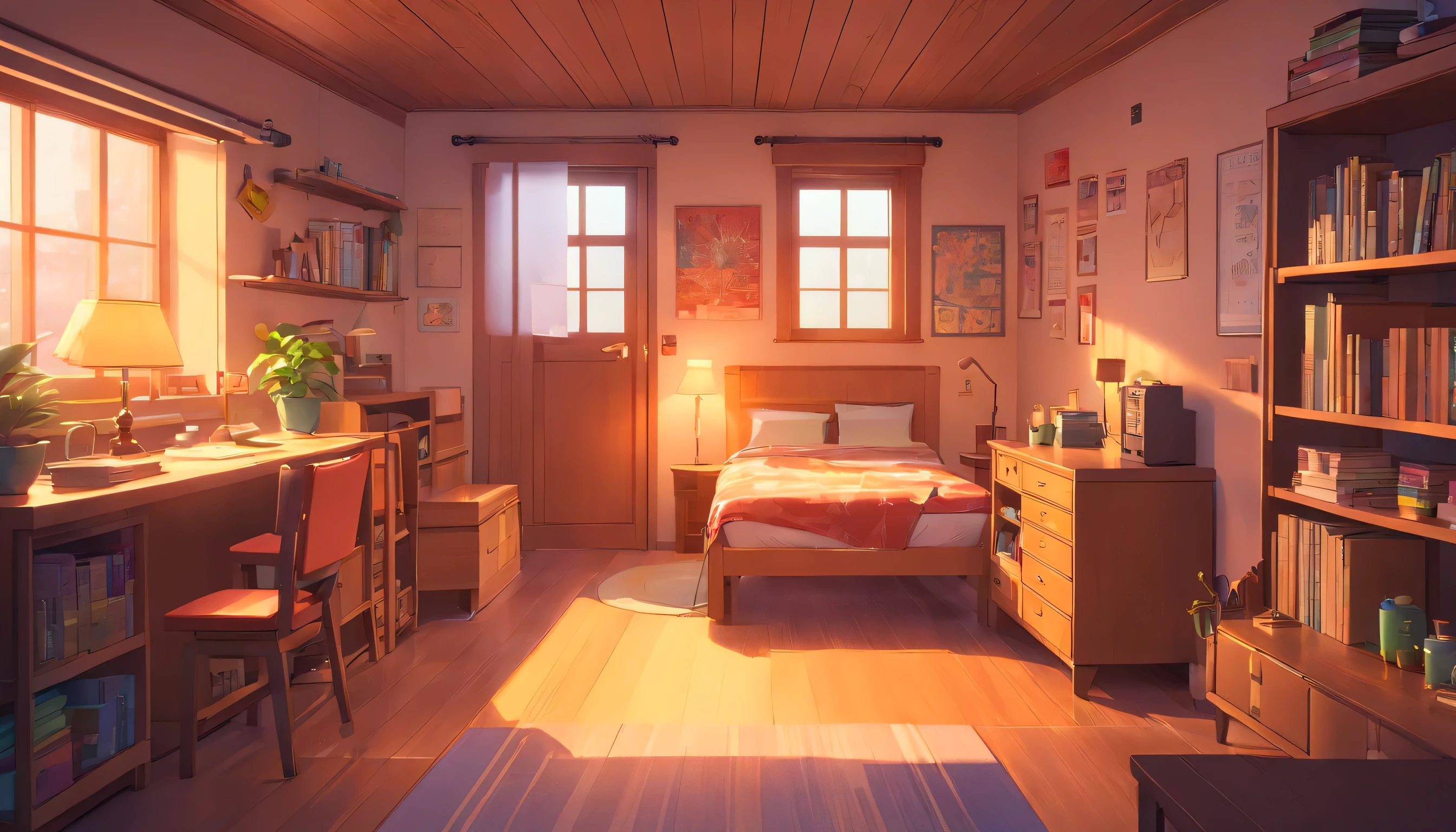 （Pixar style),Cozy small room model, miniature figure, Light source from right to left, Rembrandt lighting, Light source from right to left, (Isometric view), (top down), actual scale, post processing, ((orthographic perspective)), Super details, actual, super actual, actual render, rainbow colors, flash
