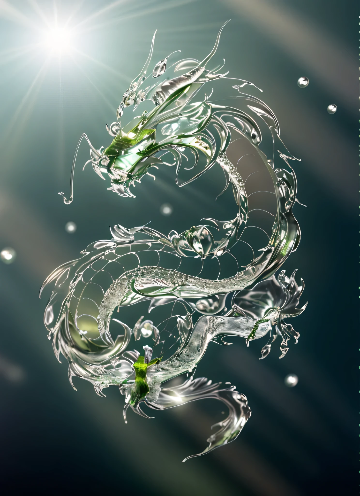 Pure green background，simple background，water，Clean,crystal clear,Clean，white，Dewdrops，8k，HD quality，water。
