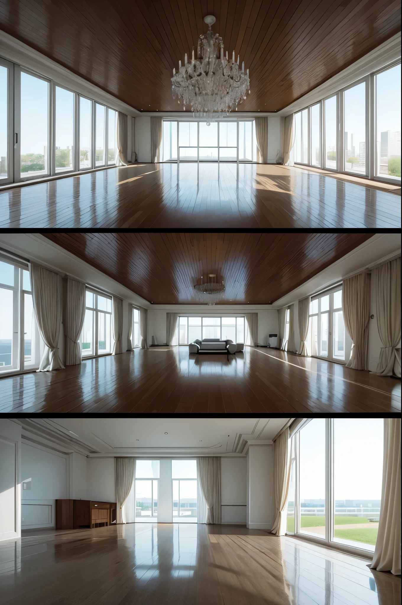 You are a famous interior designer、You have been asked to create a 3D image of a modern large room. Create a harmonious environment with modern and minimalist furniture. Including garden interior.