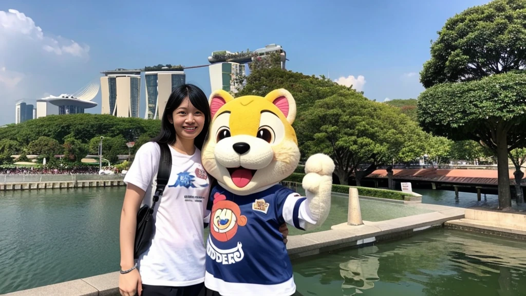 Singapore、mascot character、Marina Bay Sands、Merlion、1commemorative photo、