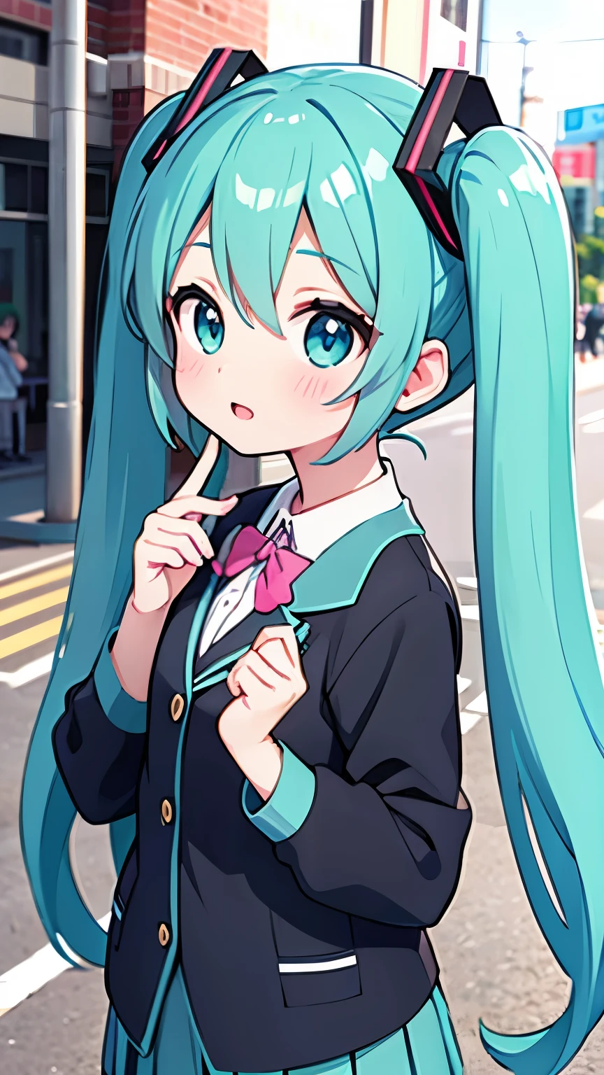 Hatsune Miku、date、school uniform、Shibuya