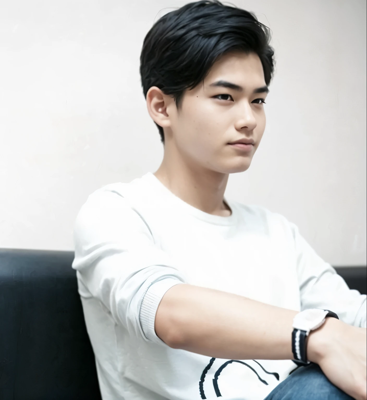 Photorealsitic, 8k full-length portraits, a handsome, Male, 15 years old, Gentle expression, TOKYOcty, Winters, Shibuya in the background
