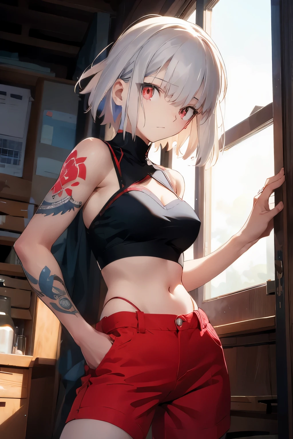with hands in pockets