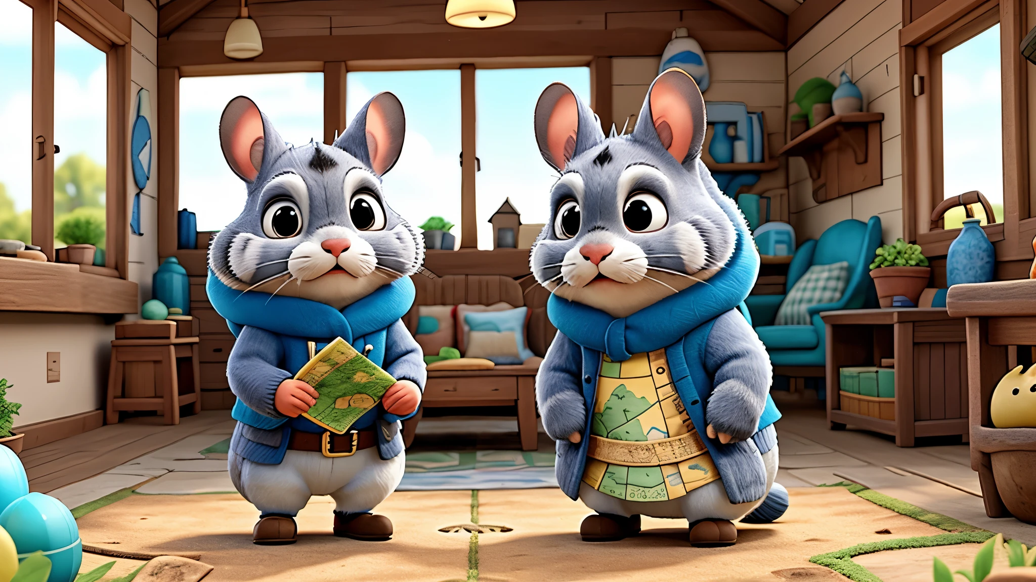 Finn the Chinchilla, one day, he finds a mysterious old map in the backyard of his grandfather's house, Chinchilla looks at the map, earth